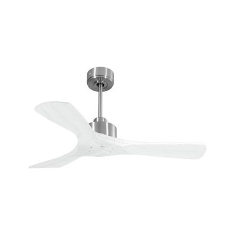 Modulo Slim de Klassfan - Ventilateur de plafond et destratificateur moteur DC chrome et pales bois blanc 10 à 20 m²