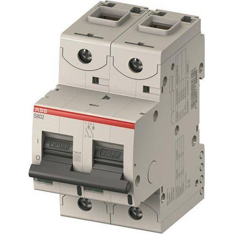 Disjoncteur S802N 2P 20A Courbe D Raccordement à vis - 36KA (3Modules) 2CCS892001R0201 ABB 740264 (1/2)