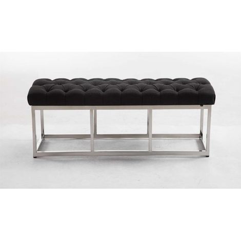 Sitzbank Amun Stoff Edelstahl dunkelgrau 120 cm (1/5)