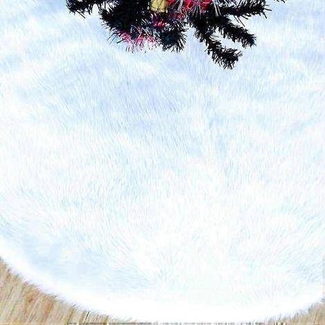 Jupe de sapin de Noël en peluche, Jupe de sapin de Noël en peluche, Jupe de sapin de Noël, Tapis de sapin en peluche blanche, Cache-pied de sapin rond, pour les fêtes de Noël (1/5)