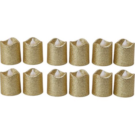 Vela LED Sin Llama - 12 Unidades - Luz Cálida Dorada - Tamaño 4,3 x 3,74 cm - Pilas Incluidas (1/5)