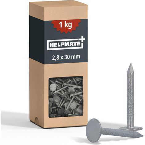 Clous, vis et fixations pour carton bitumé 2,8x30 mm galvanisés mécaniquement 1 kg petit clou pour carton bitumé type B Clous pour carton bitumé DIN 1160 B (1/5)