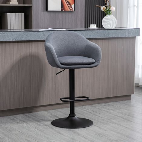 MEUBLIV Barhocker 54 x 54 x 112 cm grau – drehbar, höhenverstellbar mit Rückenlehne (1/5)