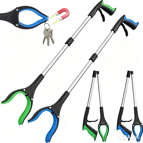 Pince de Préhension Magnétique Pliable pour Personnes Âgées, Outil de Ramassage Robuste, Pince à Déchet Pliable en Alliage d'Aluminium, Accessoire Essentiel pour Rétablissement (x2 Unités) (1/5)