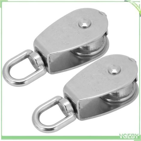 Poulies Simples en Acier Inoxydable pour Câble - V GEBY - Roue de Levage et Traction - 250kg de Charge (1/4)