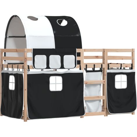 Vidaxl – Lit superposé 90x190 cm en bois de pin massif – Barrières de sécurité – Échelle pratique – Pour chambres d'enfants (1/5)