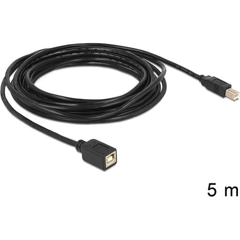 Delock cable usb 2.0 b male  b female extension 5 m