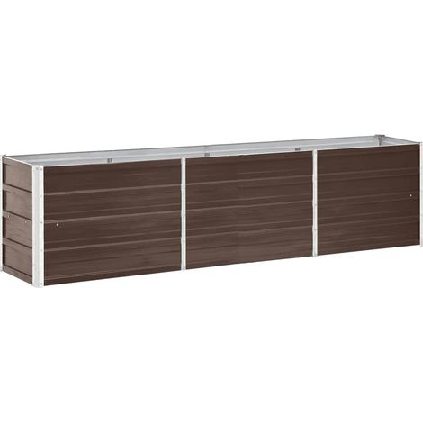 Garten-Hochbeet Verzinkter Stahl 240×40×45 cm Braun vidaXL
