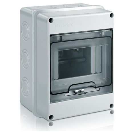 Coffret Electrique Etanche Exterieur, IP65 Boîtier de Distribution en Saillie 5 Modules avec Terminaux, ABS de Surface en Plastique pour une Utilisation à l'extérieur (5 MODULE) (1/5)
