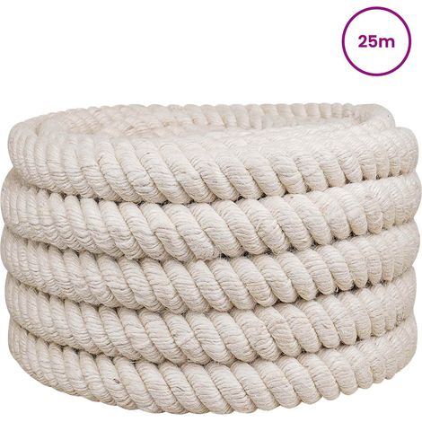 vidaXL Jute Rope 25 m 30 White 100% Tossa jute