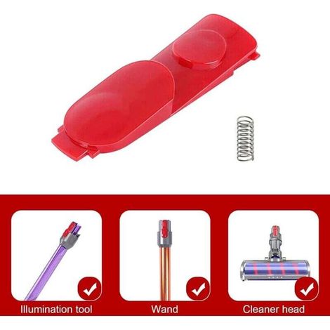 Set di 2 pulsanti di bloccaggio a clip a molla per aspirapolvere Dyson V7 V8 V10 V11 V15, ricambi per motore elettrico. (1/4)