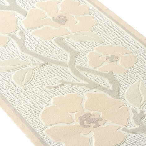 A.S. Creation Only Borders 11 384317 Vliesbordüre Blumenoptik 5.00 x 0.17 m Beige Tapete (1/2)