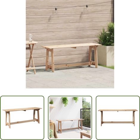 vidaXL Gartenbank Massivholz - Bank Outdoor Natur 119 x 47 x 35 cm Massives Kiefernholz (1/5)