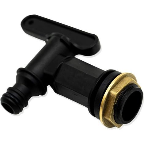 Rubinetto per tubo da giardino per serbatoio di raccolta acqua piovana / Filettatura BSP da ¾" / Rubinetto di ricambio / Connettore in plastica a innesto rapido / Birra fatta in casa (1/4)