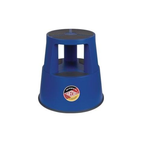 Taburete con ruedas de PP y TPE azul Altura con/sin carga 420/428mm