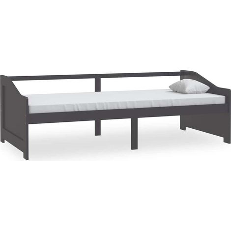 Maison Exclusive - Divano Letto a 3 Posti Grigio Legno Massello di Pino 90x200cm (1/5)