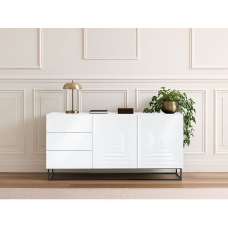 BOBOCHIC - Buffet 2 portes 167 cm ALICE pieds en métal Blanc (1/5)