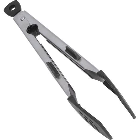 Pince de cuisine épaisse en acier inoxydable 304, antidérapante et résistante à la corrosion, pour barbecue, cuisine de restaurant et pâtisserie, noire. (1/5)