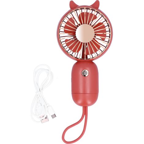 Mini-ventilateur USB réglable, portable et silencieux pour école, extérieur, maison, bureau - Rouge jujube