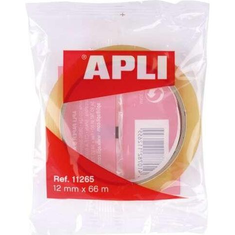 Apli Klebeband 12mm x 66m transparente Rolle