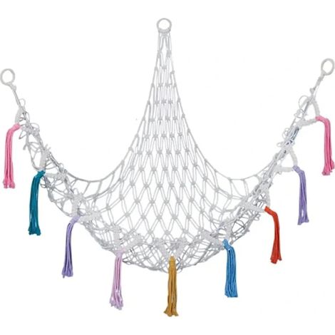 Filiyano-Filet de rangement pour peluches en forme d'ours en peluche, avec pompons colorés, grand filet suspendu pour animaux en peluche (1/5)