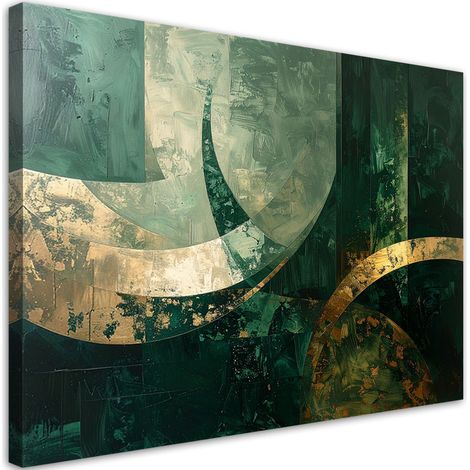 Quadro su tela, Forme astratte in verde, 30x20