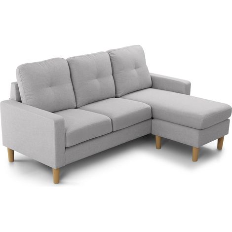 Home Heavenly®Sofá Chaise Longue Reversible Clin - Sofá de Diseño Moderno con Tapizado Antimanchas  Color : Gris (1/5)