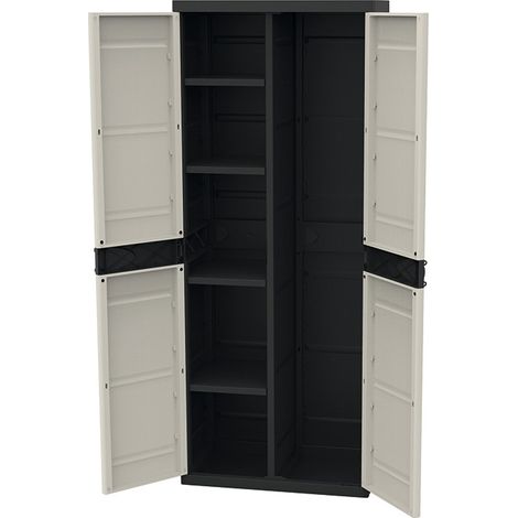 ARMADIO RESINA 2 P CON SCOPINO NGR - 70X41X176