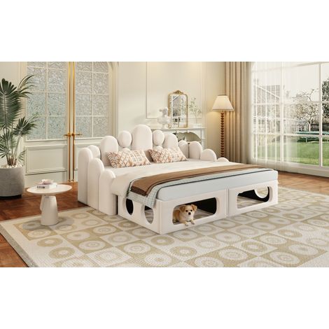 lit adulte lit double modulable 180x200 velours OKMYHOME (1/5)