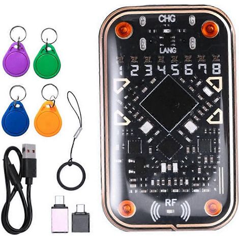 Chameleon V2.0 RFID-Chip-Lesegerät, Smartcard-Emulator, 125K 13,56M IC-ID-Dekodierung, NFC-Duplikator + 2 UID/CUID-Schlüsselanhänger (1/5)