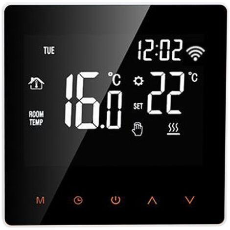 ME81H Smart WiFi LCD Thermostat Water Floor Heating Wall Electric Choiler for Tuya AC230Vwhite Orange Background Button 3A (1/5)