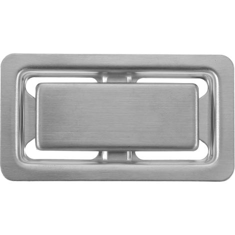 Couvercle de trop-plein en acier inoxydable pour évier et baignoire - Forme rectangulaire argentée - Empêche les fuites d'eau - Couvercle décoratif moderne pour installation maison dans la (1/5)