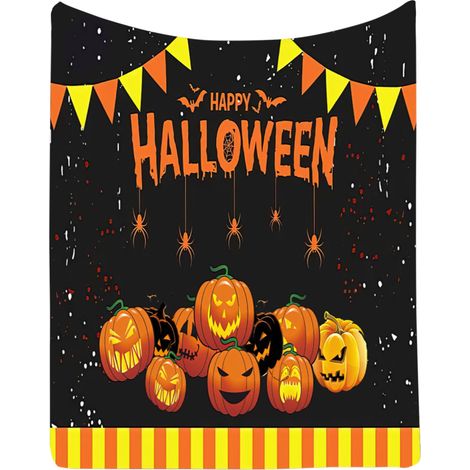Couverture Flanelle Fantôme Halloween - 130 x 150 cm - Pour Canapé Lit Picnic Camping - 1 Pièce (1/5)