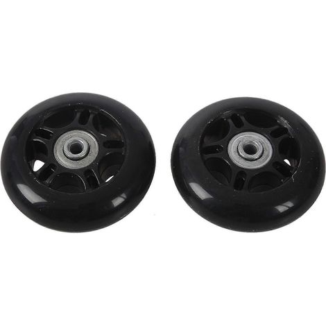 Lot de 2 roues de rechange noires 64 x 18 mm pour valise/patins à roulettes d'extérieur. (1/4)