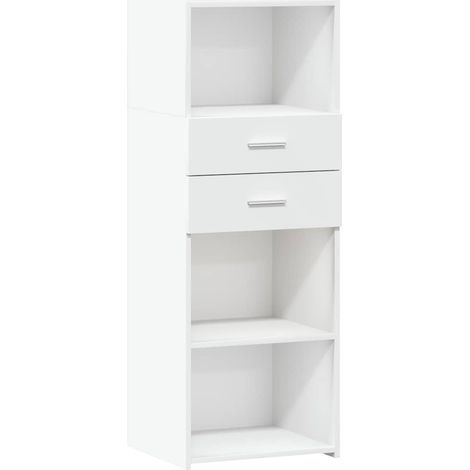 Buffet haut Meuble de rangement blanc 45x42,5x124 cm bois d'ingénierie (1/5)