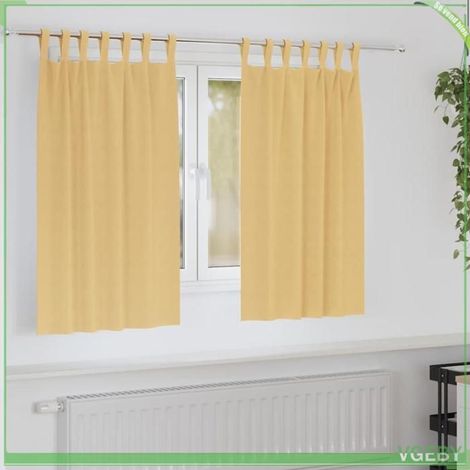 Rideaux occultants - FAFEISY - Tissage triple - Beige - 140 x 140 cm - Lot 2 pièces (1/5)