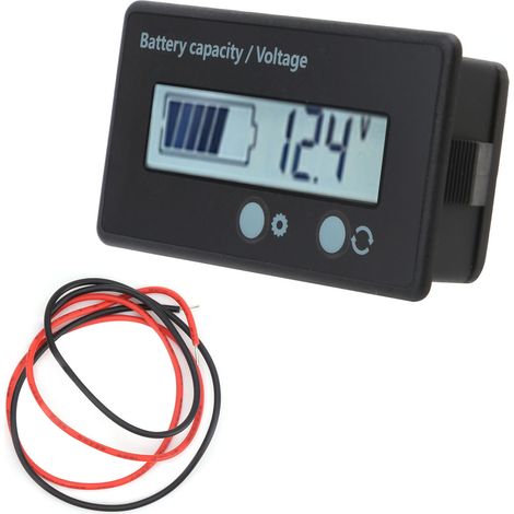 Indicateur de capacité de batterie DC 10-100 V avec écran LCD rétroéclairé blanc