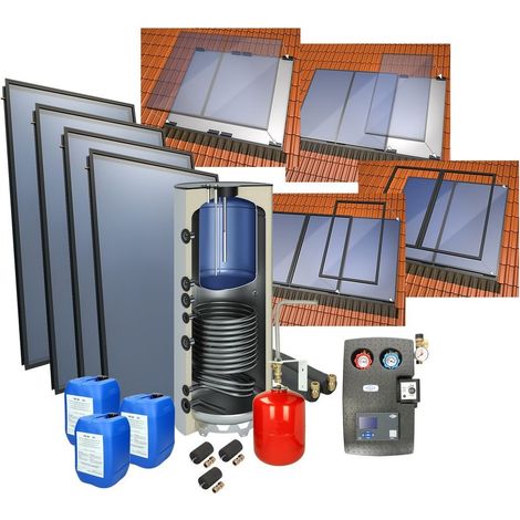 Set solaire 4plus intégration ballon combiné 800/200l 4 capteurs: 10,12 m²