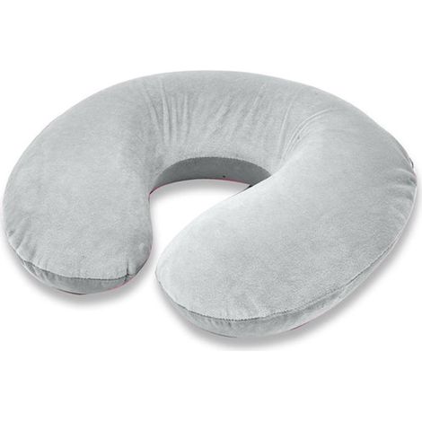 Trade Shop - Cojín De Viaje Cuello Collar De Cuello Cervical 31 Cm Viajes En Coche Aviones -      Light Grey