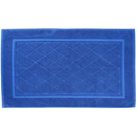 CALEFFI Tappeto Bagno in Cotone Minorca CM. 60X100 Spugnissima Tinta Unita Blu