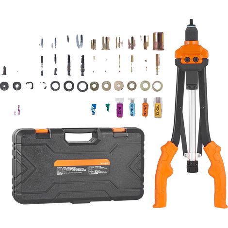 Herramienta para tuercas remachables, diseño semiautomático, incluye 186 piezas, 16 pulgadas, 186 piezas, semiautomática. (1/2)