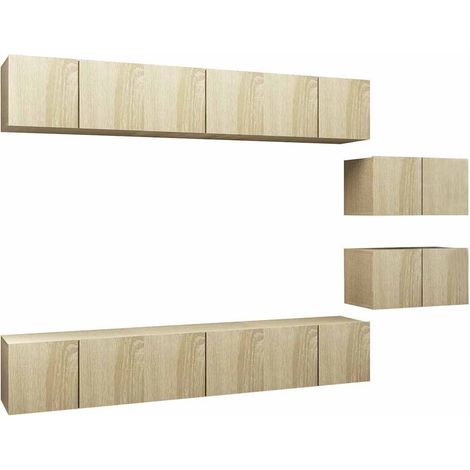 vidaXL Set de muebles salón TV 8 pzas madera ingeniería roble Sonoma (1/2)