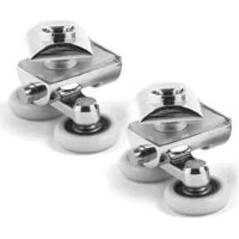 4er-Set Doppelrollen für Schiebetüren in der Dusche, 2 Rollen, 23 mm, Zink, Badezimmer (1/5)