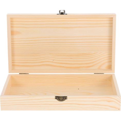 Boîte à souvenirs en bois, design rustique avec couvercle à charnière, beige, 1 pièce, compatible fiches recettes, cartes recettes et rangement bijoux (1/5)