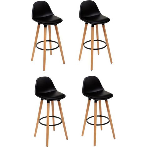 Lot de 4 Chaises de Bar "Maxon" 91cm Noir (1/5)