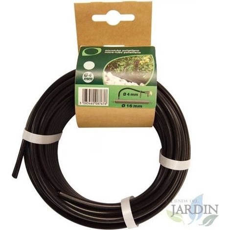 Microtubo Flexible 4,5 x 6,5 mm  Bobina 5 metros  Tubo de color negro  Tubería utilizada para riego por goteo