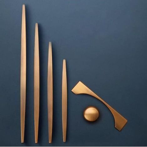 Lot de 1 poignée de porte de tiroir de cuisine en alliage de zinc, quincaillerie moderne en laiton marron pour armoire, salle de bain, commode (1/5)