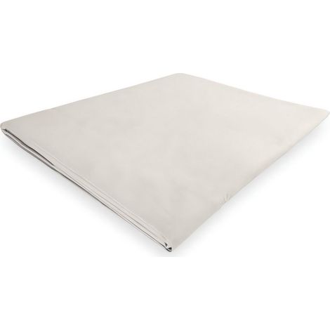 Drap plat en polycoton 280x300 cm PERCALE lin, par Soleil d'ocre