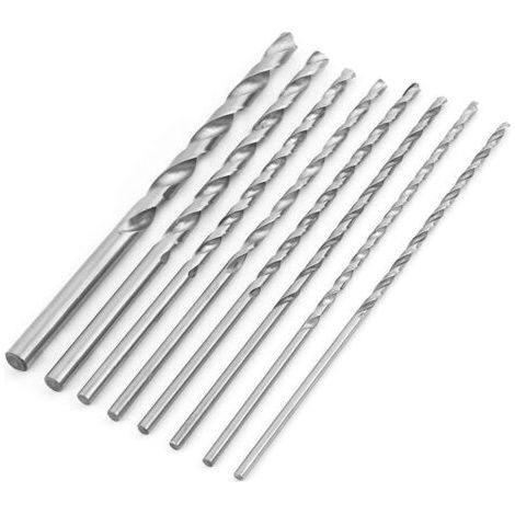Foret hélicoïdal HSS 200mm – Lot de 8 mèches pour perçage bois dur et aluminium – Découpe précise et rapide (1/5)
