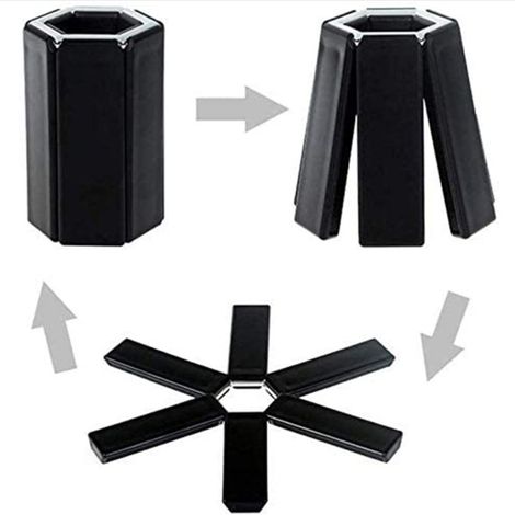 Lot de 1 protection thermique ignifuge pliable pour table, noir, dessous de plat résistant à la chaleur et aux flammes pour cuisine (1/5)